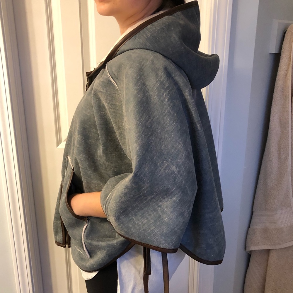 Anthropology reversible denim poncho